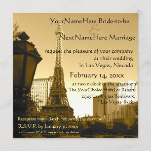 Invitation Las Vegas Eiffel Tour Paris Thème