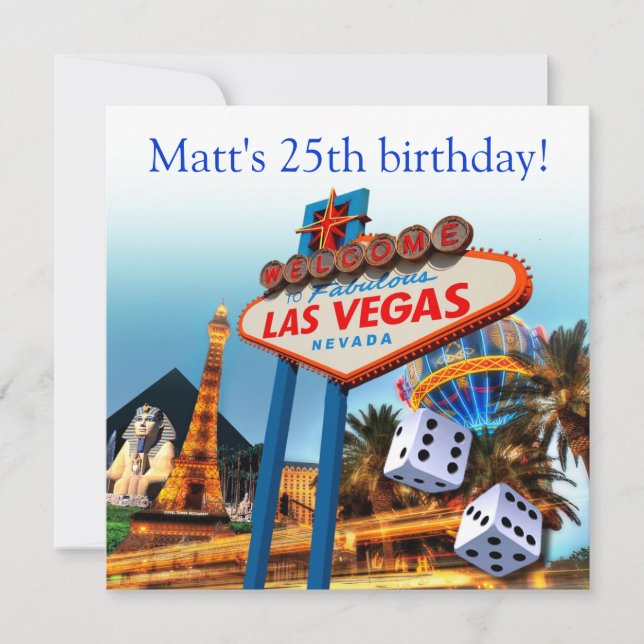 Invitation Las Vegas fête du 25e anniversaire (Devant)