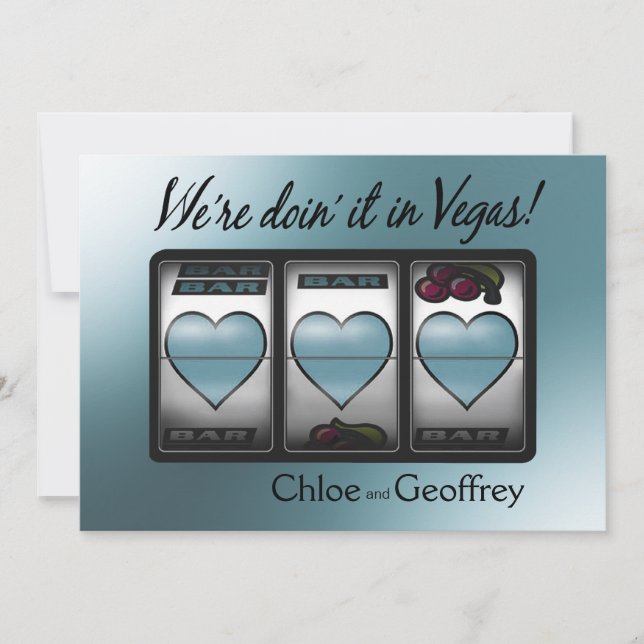 Invitation Las Vegas Jackpot Cœurs Mariage caspian (Devant)