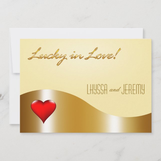 Invitation Las Vegas Lucky in Love Mariage or/sable (Devant)