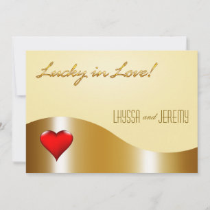 Invitation Las Vegas Lucky in Love Mariage or/sable