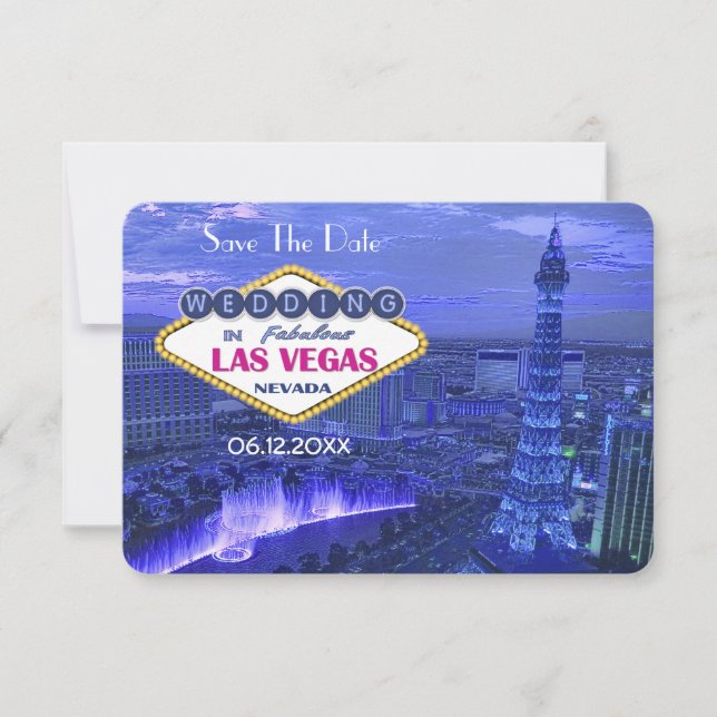Invitation Las Vegas Mariage - Enregistrer la date (Devant)
