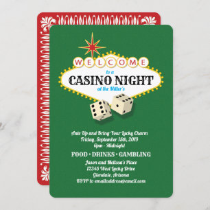 Invitation Las Vegas Marquee Casino Night Green