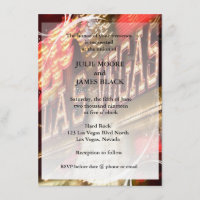 Las Vegas Neon Lights Mariage glamour invite