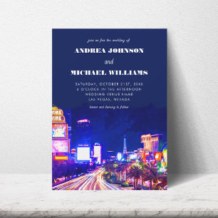 Invitation Las Vegas Nevada City Skyline Destination Mariage