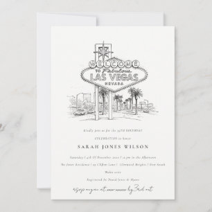 Invitation Las Vegas Nevada Esquisse Paysage Anniversaire