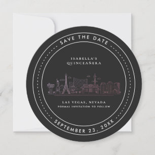 Invitation Las Vegas Quinceañera Enregistrer la date