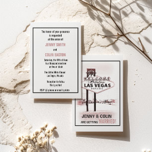Invitation Las Vegas romantique Mariage moderne invite