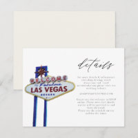 LAS VEGAS Sign Mariage ou Event Details Card