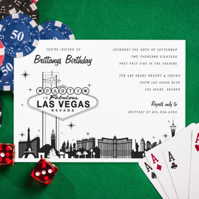 Invitation Las Vegas Skyline Anniversaire fête ou événement s (Créateur téléchargé)