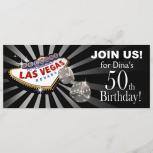 Invitation Las Vegas Starburst 50e anniversaire noir argent