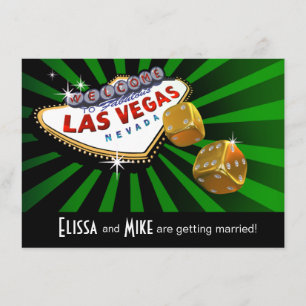 Invitation Las Vegas Starburst Mariage vert noir or