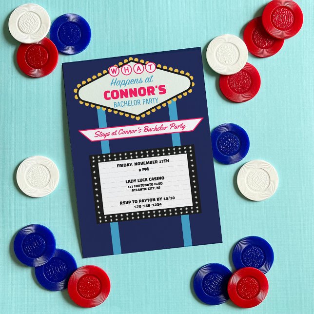 Invitation Las Vegas Theme Bachelor Party Custom (Créateur téléchargé)