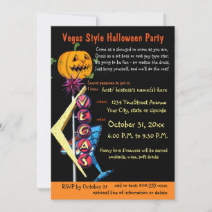 Invitation Las Vegas Thème Halloween Party