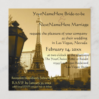 Invitation Las Vegas Tour Eiffel Paris Thème