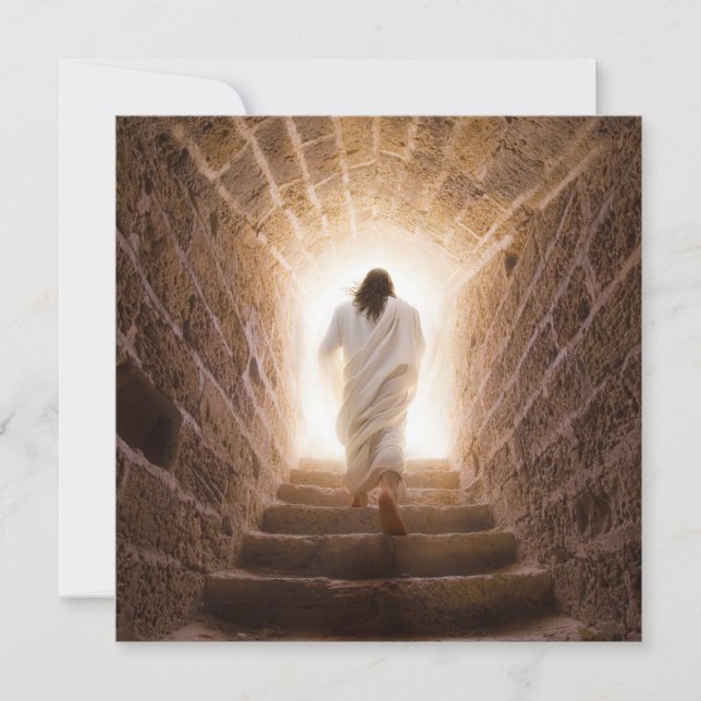 Invitation L'Ascension – Jésus marchant dans la lumière (Devant)