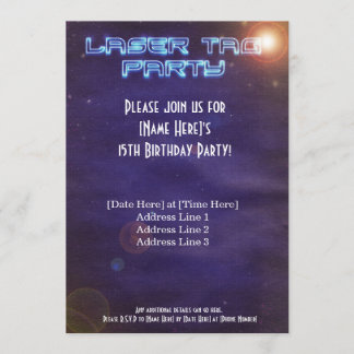 Invitation laser bleu et violet
