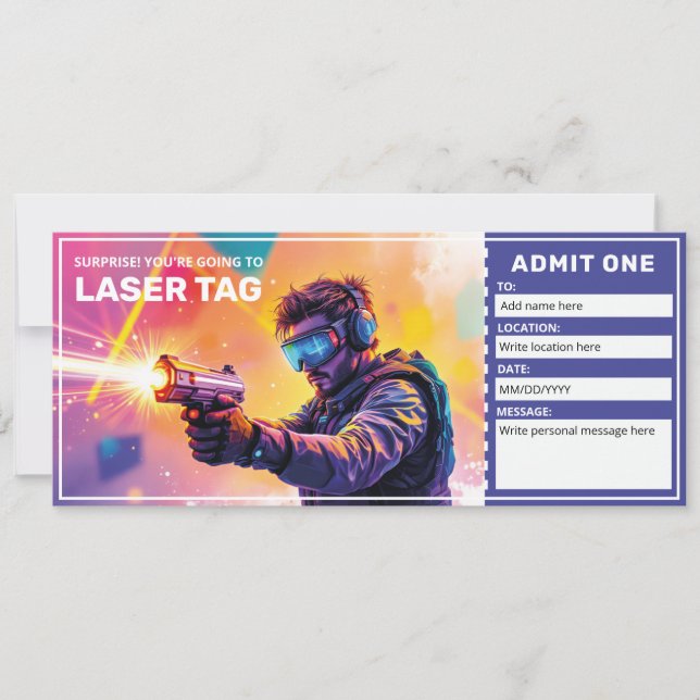 Invitation Laser Tag Gift Certificate  (Devant)