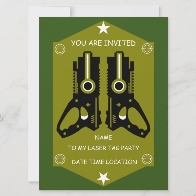 Invitation Laser Tag Party (Devant)