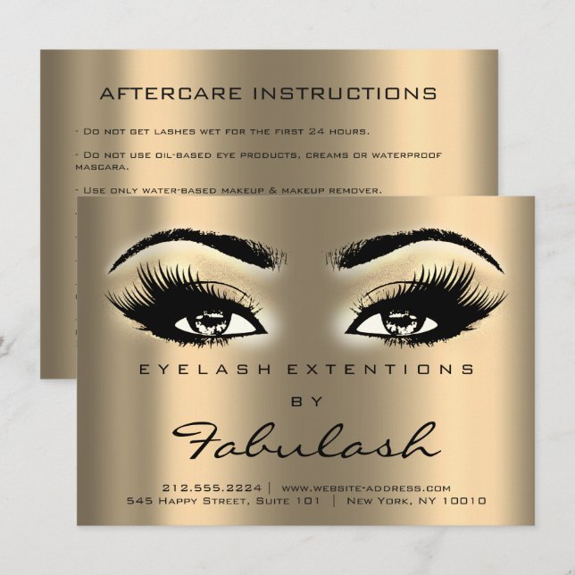 Invitation Lash Extension Instructions de post-soins Sepia Go (Devant / Derrière)