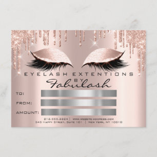 Invitation Lashes de luxe Rose Sparkly certificat maquillage