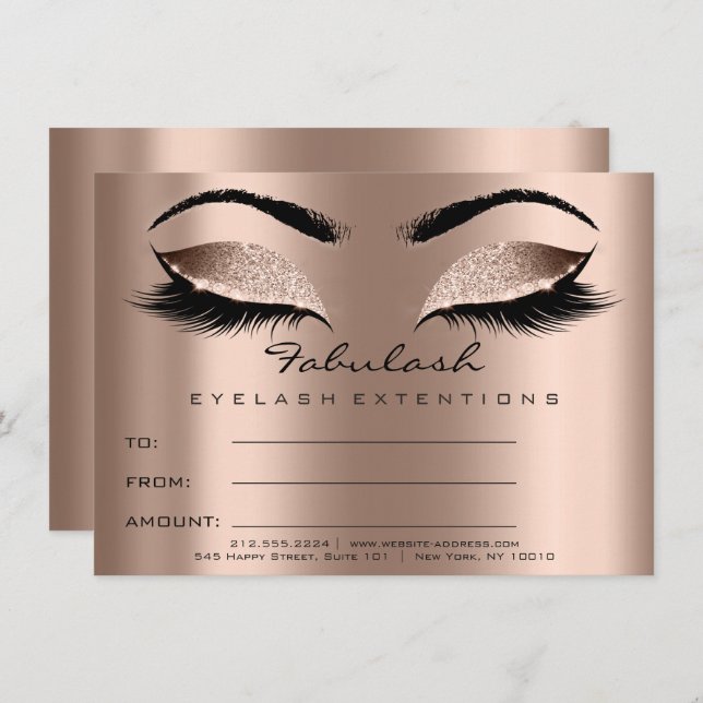 Invitation Lashes ExtensionRose Gold certificat maquillage ca (Devant / Derrière)