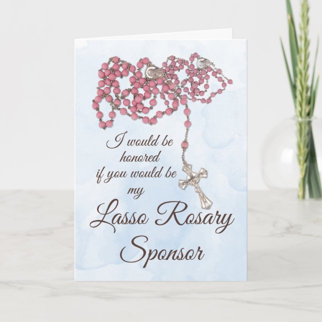 Invitation Lasso Rosary Sponsor Invitation, pour le mariage c (Devant)