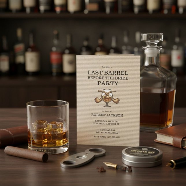 Invitation Last Barrel Before the Bride Bachelor Party (Last Barrel Before the Bride Bachelor Party Invitation)