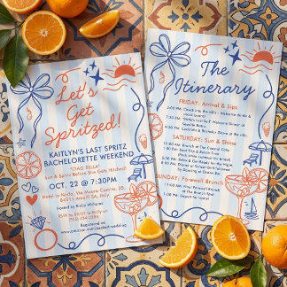 Invitation Last Spritz Amalfi Coast Bachelorette Itinerary