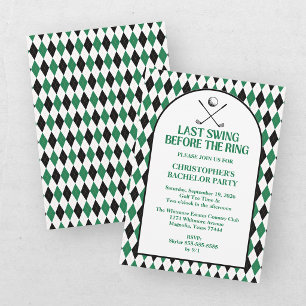 Invitation Last Swing Golf Country Club Célibataire Noir Vert