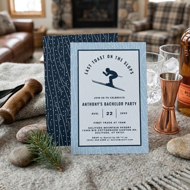 Invitation Last Toast on the Slopes Skiing Bachelor Party (Créateur téléchargé)