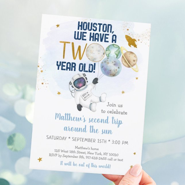 Invitation L'Astronaut Deuxième Voyage Autour De L'Anniversai (Créateur téléchargé)