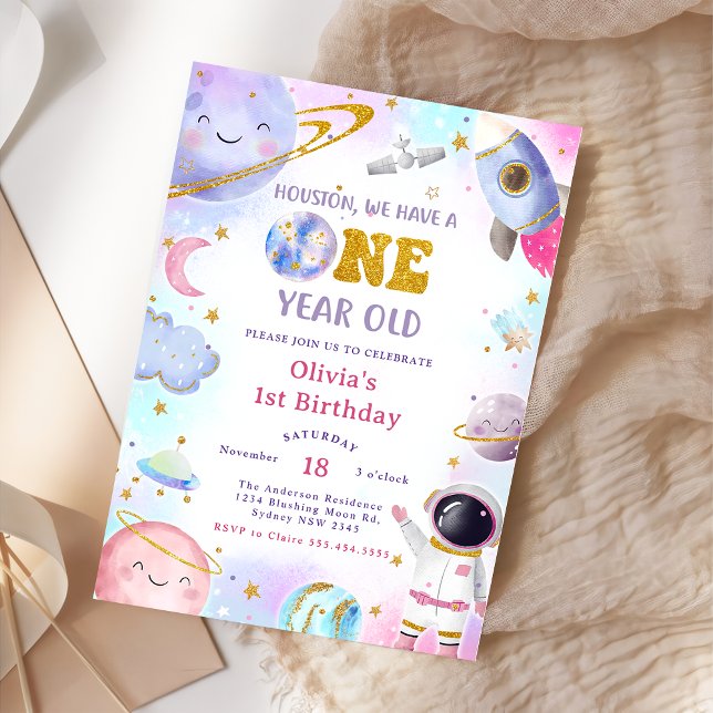 Invitation L'Astronaut Espace Premier Voyage Autour Du Soleil (Créateur téléchargé)