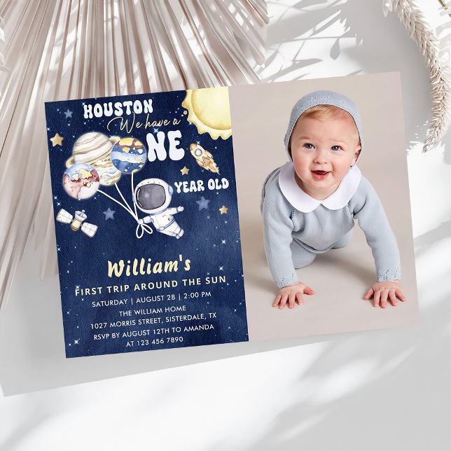 Invitation L'Astronaut Espace Premier Voyage Autour Du Soleil (Créateur téléchargé)