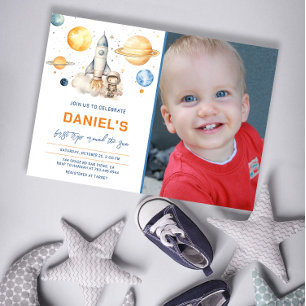 Invitation L'Astronaut Espace Premier Voyage Autour Du Soleil