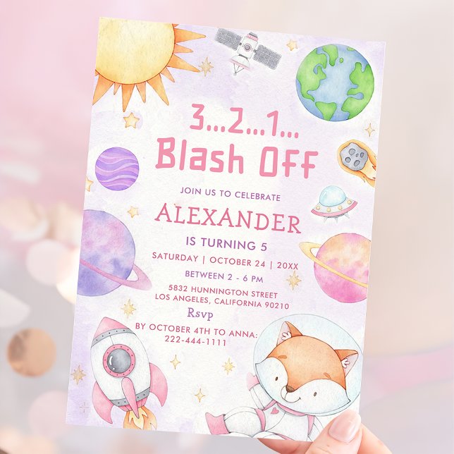 Invitation L'astronaute de l'espace à tout âge fête d'anniver (Créateur téléchargé)