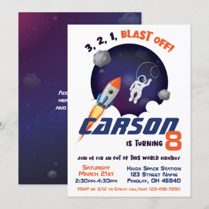 Invitation L'astronaute de l'espace hors de ce monde