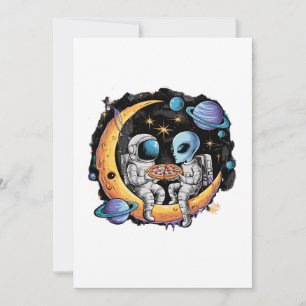 Invitation L'astronaute et l'Alien profitent d'une tranche