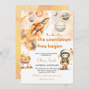 Invitation L'astronaute spatiale Rocket Planets Baby shower g