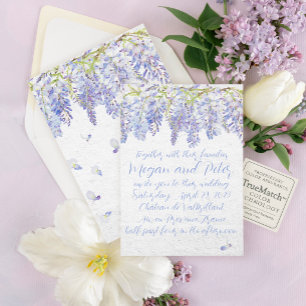 Invitation L'Atelier   Mariage manuscrit Jardin de glycines