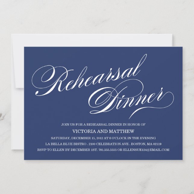 INVITATION LATÉRALE DE DÎNER DE RÉPÉTITION DU (Devant)