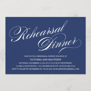 INVITATION LATÉRALE DE DÎNER DE RÉPÉTITION DU