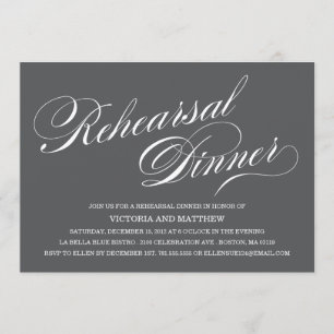 INVITATION LATÉRALE DE DÎNER DE RÉPÉTITION DU