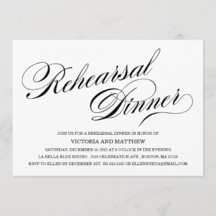 INVITATION LATÉRALE DE DÎNER DE RÉPÉTITION DU