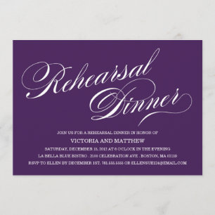 INVITATION LATÉRALE DE DÎNER DE RÉPÉTITION DU
