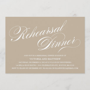 INVITATION LATÉRALE DE DÎNER DE RÉPÉTITION DU