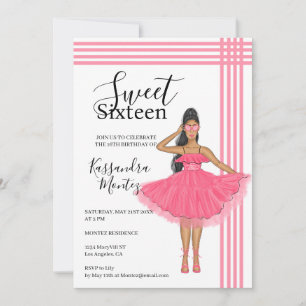Invitation Latina Babe Rose Sweet 16e