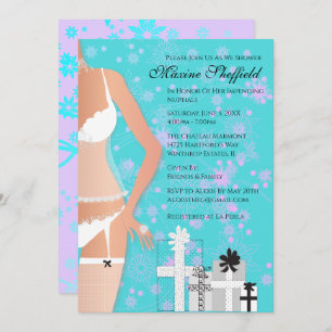 Invitation Latina Lingerie Fête des mariées Turquoise et viol