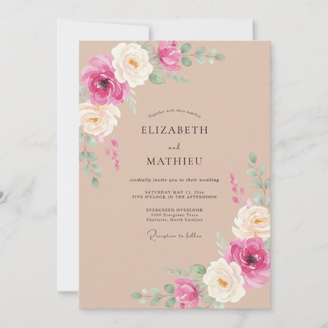 Invitation Latte Mariage Romantique Seduisant (Devant)
