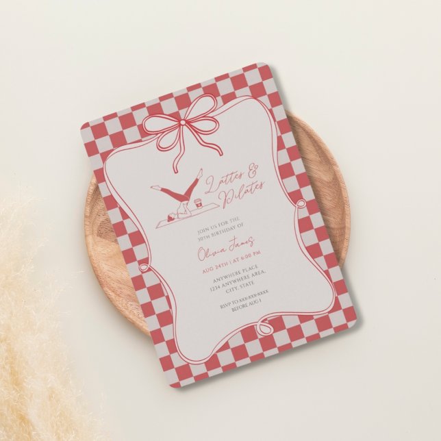 Invitation Lattés artisanaux et anniversaire de pilates (Créateur téléchargé)